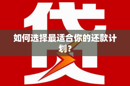 花都如何选择最适合你的还款计划？