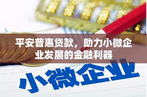 花都平安普惠贷款，助力小微企业发展的金融利器