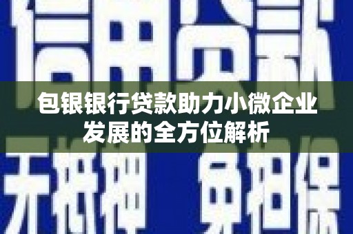花都包银银行贷款助力小微企业发展的全方位解析