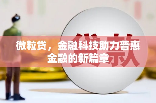 花都微粒贷，金融科技助力普惠金融的新篇章