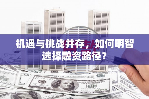 花都机遇与挑战并存，如何明智选择融资路径？